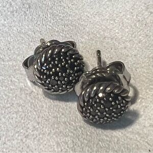 🔥NEW PRICE David Yurman BLACK DIAMOND Sterling Silver & white gold earrings ✅